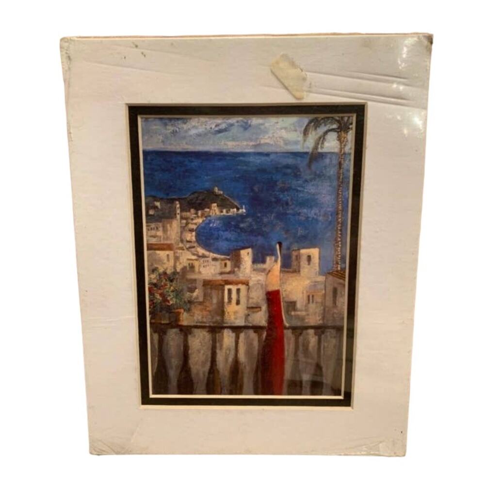 Vintage 2001 Portal Tarde Azul Canadian Art Prints Matted 8x10 Ocean View Print